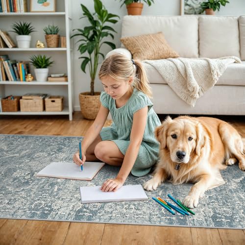 3x6 Washable Runner Rug (Blue / 3x6)