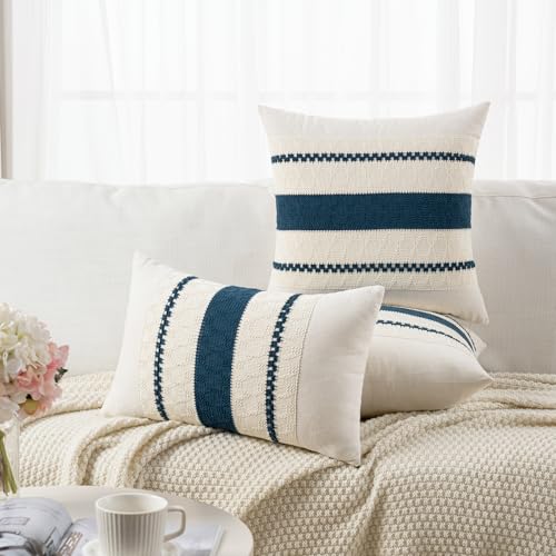 Set of 1 Boho Teal Lumbar Decorative Throw Pillow Cover 12x20 Inch for Couch Bed Sofa Chair (20" x 12" (Pack of 1) / Teal)