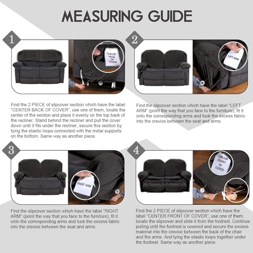 Reclining Love Seat Slipcover (Black)