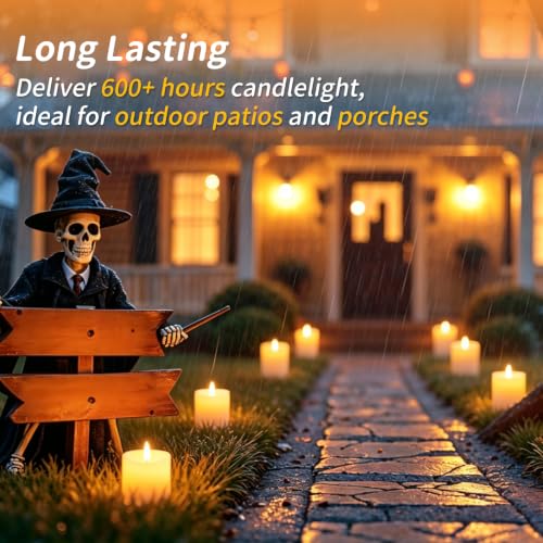 3"x3" Outdoor Waterproof Flameless LED Candles with Remote Timer