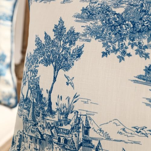 French Vintage Linen Throw Pillow Cover (18" x 18" (Pack of 2) / Lucerne a)