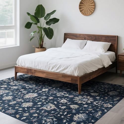 8x10 Boho Washable Area Rugs for Living Room (8' x 10' (Rectangular) / Blue-brown-brownness-white)