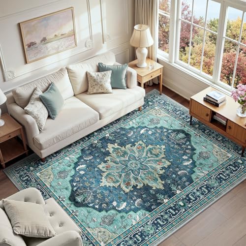 Washable Area Rug (Teal / 6' x 9' (Rectangular))