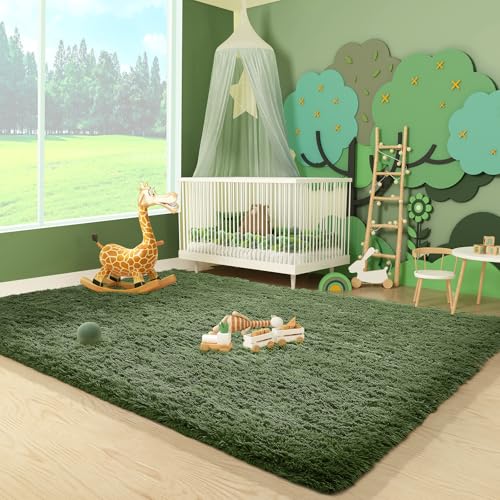 Gray Green Grass Area Rugs for Bedroom (Grey Green / 3' x 5' (Rectangular))
