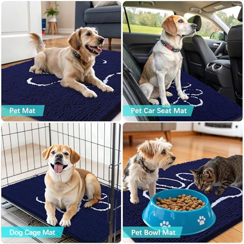 Dog Door Mat for Muddy Paws 70x24 (Navy Blue / 70" X 24")