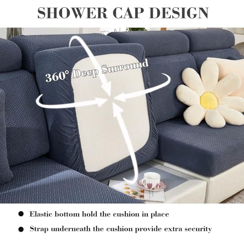 Sofa Covers Couch Covers for Sofa Pet Friendly Couch Cushion Covers Universal Sofa Covers Washable Stretch Slipcovers for Sectional Sofa (Texture Metal Gray / Extra Large Single Seat Cover)