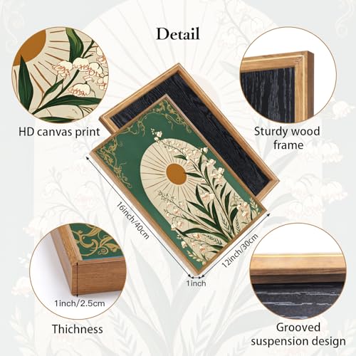 Modern Bohemian Celestial Wall Art Set Of 3 (Boho floral)