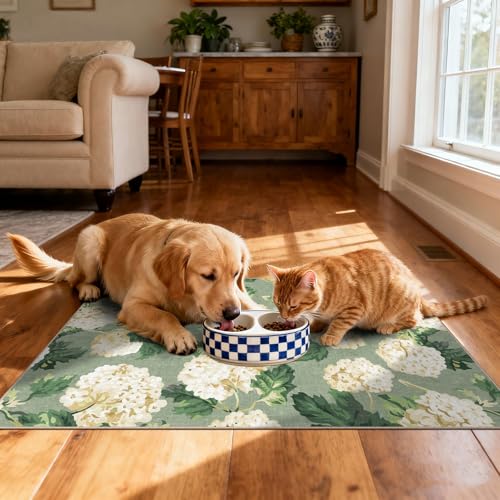 Floral Outdoor Rug (Hydrangea Blooms - Sage Green / 2'4" x 3'7" (Rectangular))