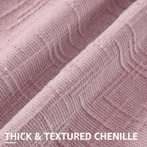 Textured Chenille Throw Pillow Covers 16x16 Set of 2 Blush Pink (Blush Pink / 16" x 16" (Pack of 2))