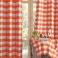 Buffalo Check Window Curtains Orange White 48 inches Long Living Room Cotton Curtain Panels Bedroom Drapes Plaid Gingham Farmhouse Rustic Decor Curtains Rod Pocket Kitchen Basement 2 Panels 52"x48" (52"W x 48"L (Pack of 2) / Orange+white)