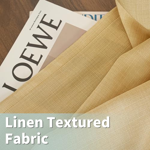 Caramel Brown Linen Curtains for Living Room 84 Inch Length 2 Panels (52"W x 84"L (Pack of 2) / Silver Grommet-caramel Brown)