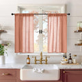 Terracotta Linen Kitchen Curtains 36 Inch Length (Terracotta / 30"W x 36"L (Pack of 2))