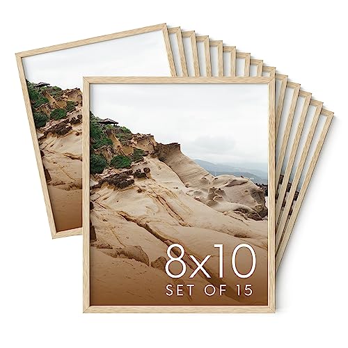 8x10 Natural Oak Wood Picture Frames Set of 15 (Set of 15 / Beige Oak / 8x10 in)