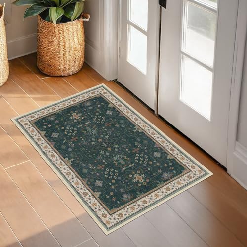 Dark Green 2x3 Door Mat Indoor Entrance Rug (2' x 3' (Rectangular) / Dark Green)