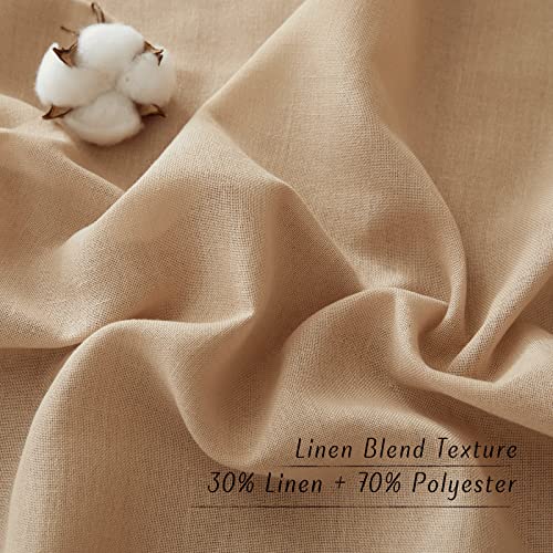 Camel Linen Window Curtains 84 inches Long (Camel / 55"W x 84"L (Pack of 2))