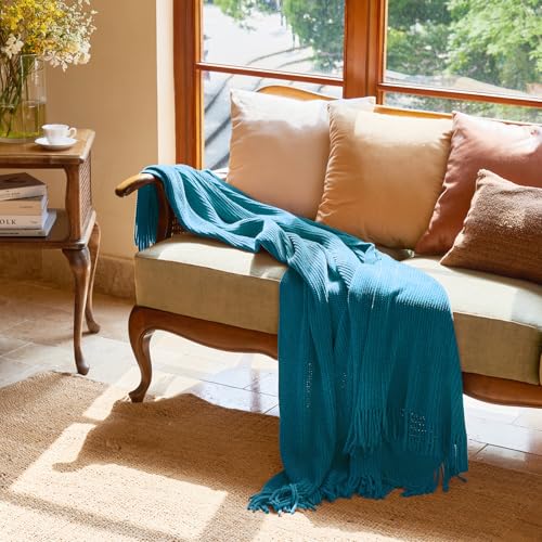 Chenille Throw Blanket 50x60 (Teal / 50*60'')