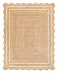 Wave Scalloped Natural Jute Runner (Off White / 6'x9' (Rectangular))