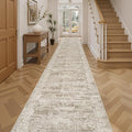 Hallway Runner Rug 2'6" x 16' Washable Long Kitchen Rugs Brown (Brown / 2'6" x 16' (Runner))