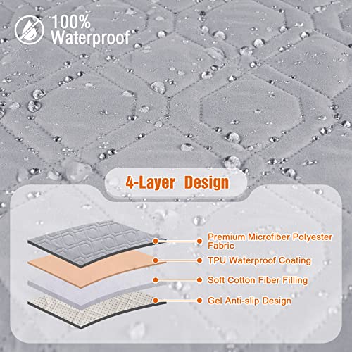 Waterproof Recliner Couch Covers Washable (Light Gray / 3 Seater)