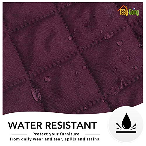Reversible Couch Cover (Wine/Beige / Large Recliner)