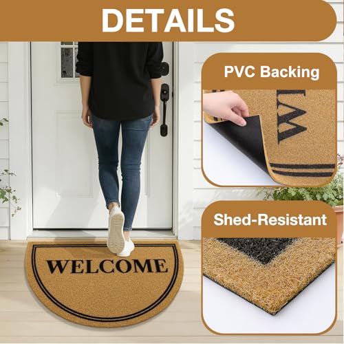 Half Circle Door Mat 30x17 (Brown / 30" X 17")