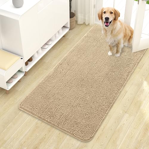Dog Door Mat for Muddy Paws 44x24 (Beige / 44" X 24")