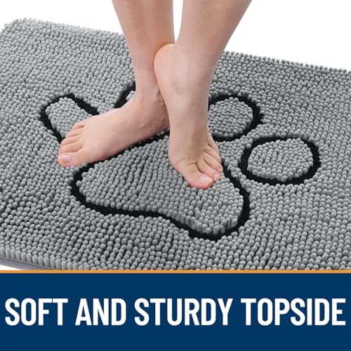 Dog Door Mat for Muddy Paws 40x32 (Grey / 40" X 32")