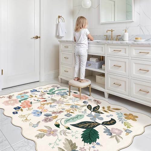 4x6 Living Room Area Rugs (4' x 6' (Rectangular) / Cream/Floral)