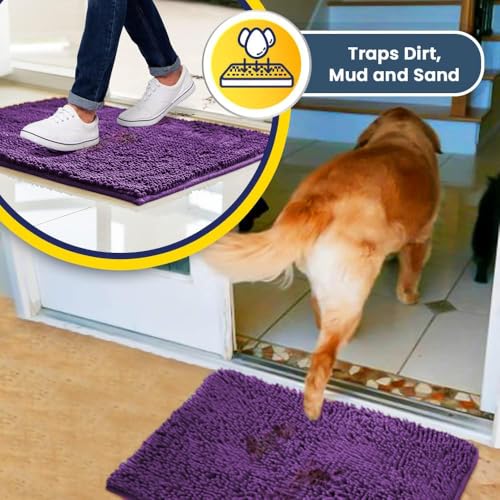 Super Water Absorbent Door Mat Indoor (Purple / 18" x 28")