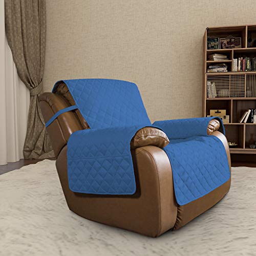 Reversible Couch Cover (Blue/Ivory / Large Recliner)