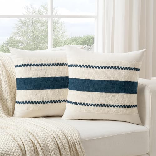 Set of 1 Boho Teal Decorative Throw Pillow Cover 18x18 Inch for Couch Bed Sofa (18" x 18" (Pack of 1) / Teal)