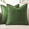 Decorative Couch Throw Pillow Covers 18x18 Inch Forest Green 2 Pack (Forest Green / 18" x 18" (Pack of 2))
