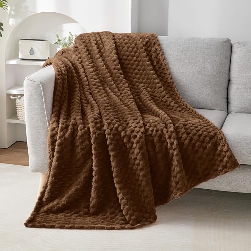 Turtle Shell Twin Size Throw Blanket Coffee for Couch & Sofa (Coffee / Twin)