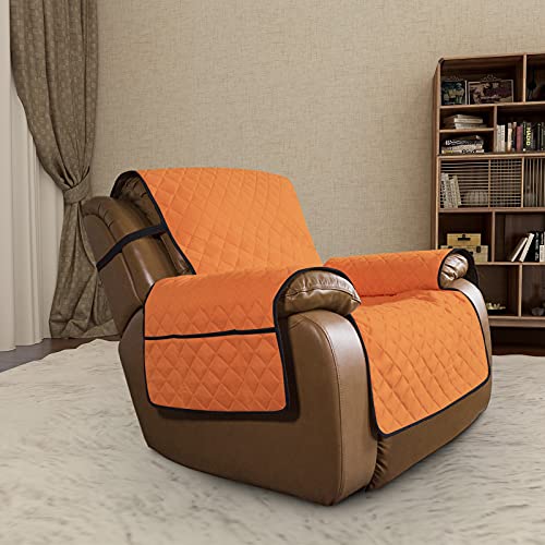 Reversible Couch Cover (Orange/Black / Large Recliner)