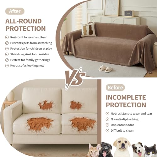 Couch Cover for Sofa (Coffee / 91*134 inch)
