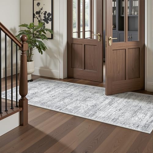 2x5 Rug Runners for Hallways Non Slip (Grey/Ivory / 2' x 5' (Runner))