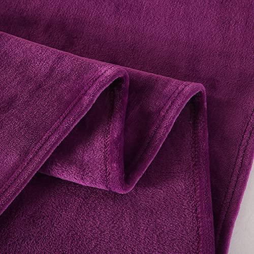 Large Flannel Fleece Throw Blanket (Two Pack 50"x70" / Purple)