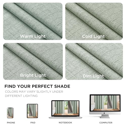 Blackout Curtains for Bedroom (Sage Green / 37"W x 84"L (Pack of 2))