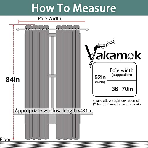 Navy Blue Room Darkening Curtains 84 inch Sliding Door Drapes (Navy Blue / 52"W x 84"L (Pack of 1))