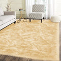 Yellow Area Rug for Living Room 6x9 Faux Fur Fluffy Rug Washable Sheepskin Rugs for Bedroom Boho Furry Rugs (6' x 9' (Rectangular) / Light Yellow)