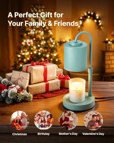 Dimmable Candle Warmer Lamp with Timer (Sage Green)