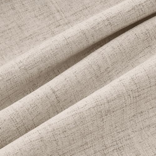 100% Blackout Linen Curtains for Bedroom 42 x 84 Inch Taupe 2 Panels (Taupe / 42"W x 84"L (Pack of 2))
