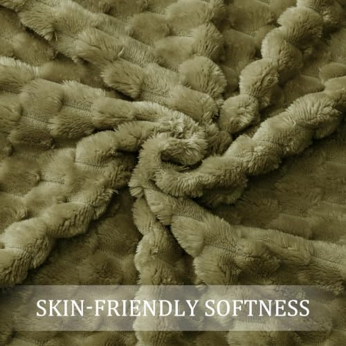 3D Fleece Queen Size Blanket for Bed (Olive Green / Queen ( 90x90 IN ))