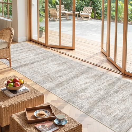 2x10 Runner Rug Non Slip (Brown/Grey/Ivory / 2' x 10' (Runner))