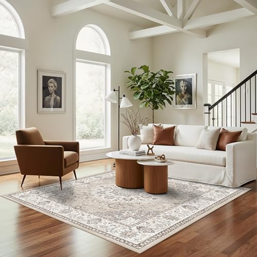 6ft Square Living Room Area Rug (6' x 6' (Square) / Beige)