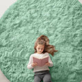 Mint Green Round Rugs for Bedroom (8 Ft Round / Mint Green)