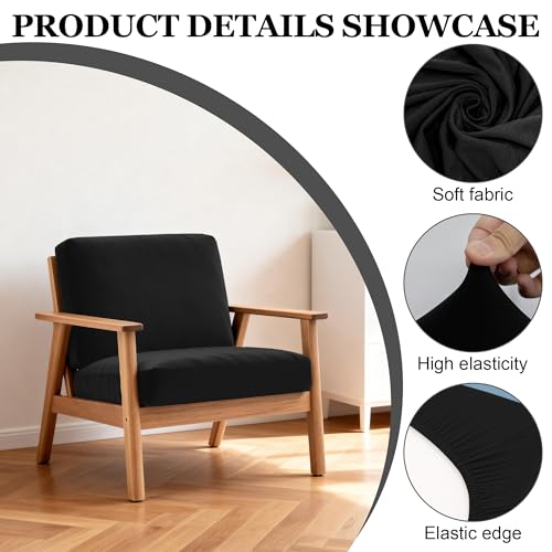 4 Pcs Outdoor Cushion Covers (Black / 4PCS)