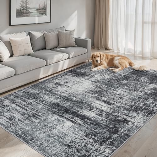 Area Rug Living Room (Dark Black / 5' x 7' (Rectangular))