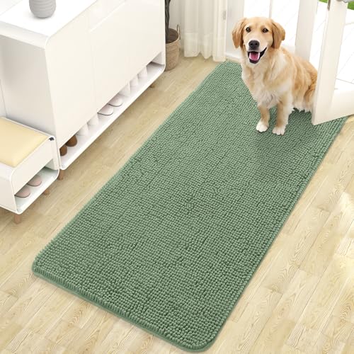 Dog Door Mat for Muddy Paws 47x24 (Olive Green / 47" X 24")
