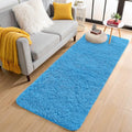 2x6 Machine Washable Runner Rugs for Hallway (2x6 Ft / Bright Blue)
